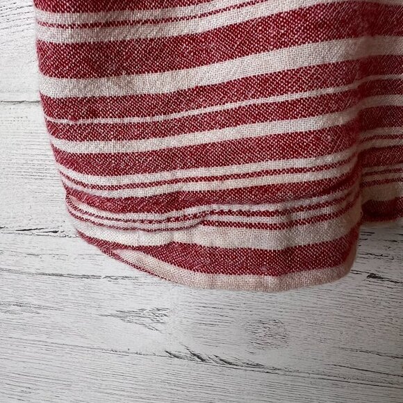 BP Top Womens Size XS Dark Pink & White Striped Linen Blend Tank Summer Flirty - Picture 8 of 12